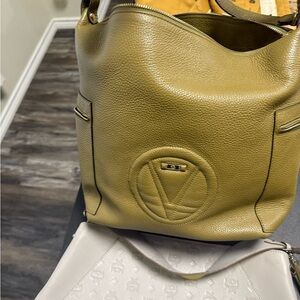 Valentino Olive Leather Shoulder Bag